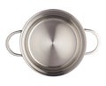 Stainless steel cooking pot pan isolated over white background Royalty Free Stock Photo