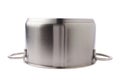 Stainless steel cooking pot pan isolated over white background Royalty Free Stock Photo