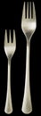 Stainless Steel Dinner Fork And Dessert Fork Isolated On Black Background Royalty Free Stock Photo