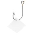 Stainless Steel Fishing Hook with Blank Note Paper. 3d Rendering Royalty Free Stock Photo