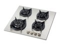Stainless steel gas hob Royalty Free Stock Photo