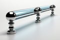 Stainless Steel Glass Railing on white background