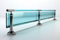 Stainless Steel Glass Railing on white background