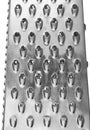 Stainless steel grater closeup.