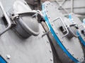 Stainless steel hatches on a vacuum dryer