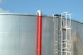 Stainless steel industrial tank of fuel Royalty Free Stock Photo