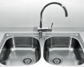 Stainless steel kitchen sink Royalty Free Stock Photo