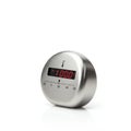 Stainless steel kitchen timer with a rounded, minimalist design. Features a digital Royalty Free Stock Photo