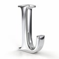 Realistic 3d Silver Letter I On White Background Photography Royalty Free Stock Photo