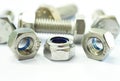 Stainless Steel Lock Nut and Bolt Royalty Free Stock Photo