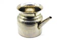 Stainless Steel Lota on white background with selective focus ,