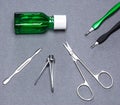 Stainless steel manicure tools for removing the cuticle Royalty Free Stock Photo