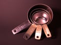 Stainless steel measuring cups Royalty Free Stock Photo