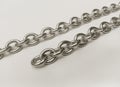 Two strands of silver stainless steel chain Royalty Free Stock Photo