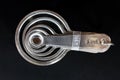 Stainless steel metal measuring spoons, teaspoons, of various quantities, used for cooking, like measuring cups, isolated on a