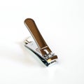 Stainless steel nail clippers isolated on a white Royalty Free Stock Photo