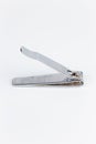 Stainless steel nail clippers isolated on a white background Royalty Free Stock Photo