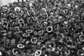 Stainless Steel Nuts. Royalty Free Stock Photo