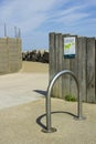 A stainless steel pedestrian safety barrier located on the New Promenade in Newcastle County Down Northern Ireland