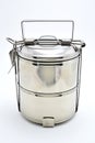 Stainless steel portable carry tiffin canister Royalty Free Stock Photo