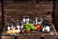 Stainless steel pots Royalty Free Stock Photo