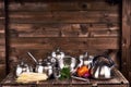 Stainless steel pots Royalty Free Stock Photo