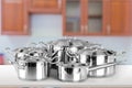 Stainless steel pots and pans