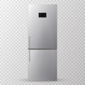 Stainless steel refrigerator. Fridge