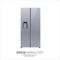 Stainless steel refrigerator side by side fridge freezer modern kitchen household home appliance