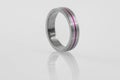 Stainless steel ring with violet inlay 3