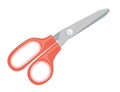 Stainless steel scissors with red plastic handle vector illustration isolated on white background Royalty Free Stock Photo