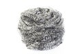 Stainless steel scourer at on white background Royalty Free Stock Photo