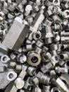 Stainless steel scrap waste to be recycled Royalty Free Stock Photo