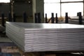 Stainless steel sheets deposited in stacks Royalty Free Stock Photo