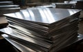 Stainless Steel Sheets Stacked Up. AI