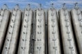 Stainless steel silos against cloudy sky Royalty Free Stock Photo