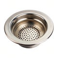 Stainless steel sink strainer on white background Royalty Free Stock Photo
