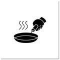 Stainless steel skillet glyph icon Royalty Free Stock Photo