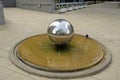 Stainless steel spherical water fountain Royalty Free Stock Photo