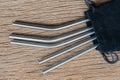 Stainless steel straws for reusable and reduce the use of plastic straw Royalty Free Stock Photo