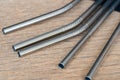 Stainless steel straws for reusable and reduce the use of plastic straw Royalty Free Stock Photo