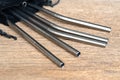 Stainless steel straws for reusable and reduce the use of plastic straw Royalty Free Stock Photo