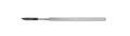 Stainless steel surgical scalpel isolated on white, top view. Dentist`s tool