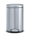Stainless steel trash can with pedal. Vector 3d illustration Royalty Free Stock Photo