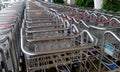 Stainless steel trolley carrier in chennai international airport during an travel journey or tourism