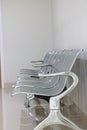 Stainless steel waiting chair.