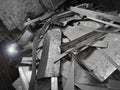 Stainless and Steel waste in junk yard,rust and damaged metal parts