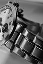 Stainless steel watch closeup Royalty Free Stock Photo