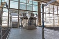 Stainless steel equipment for wine at modern winery