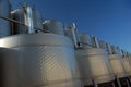 Stainless steel wine tanks Royalty Free Stock Photo